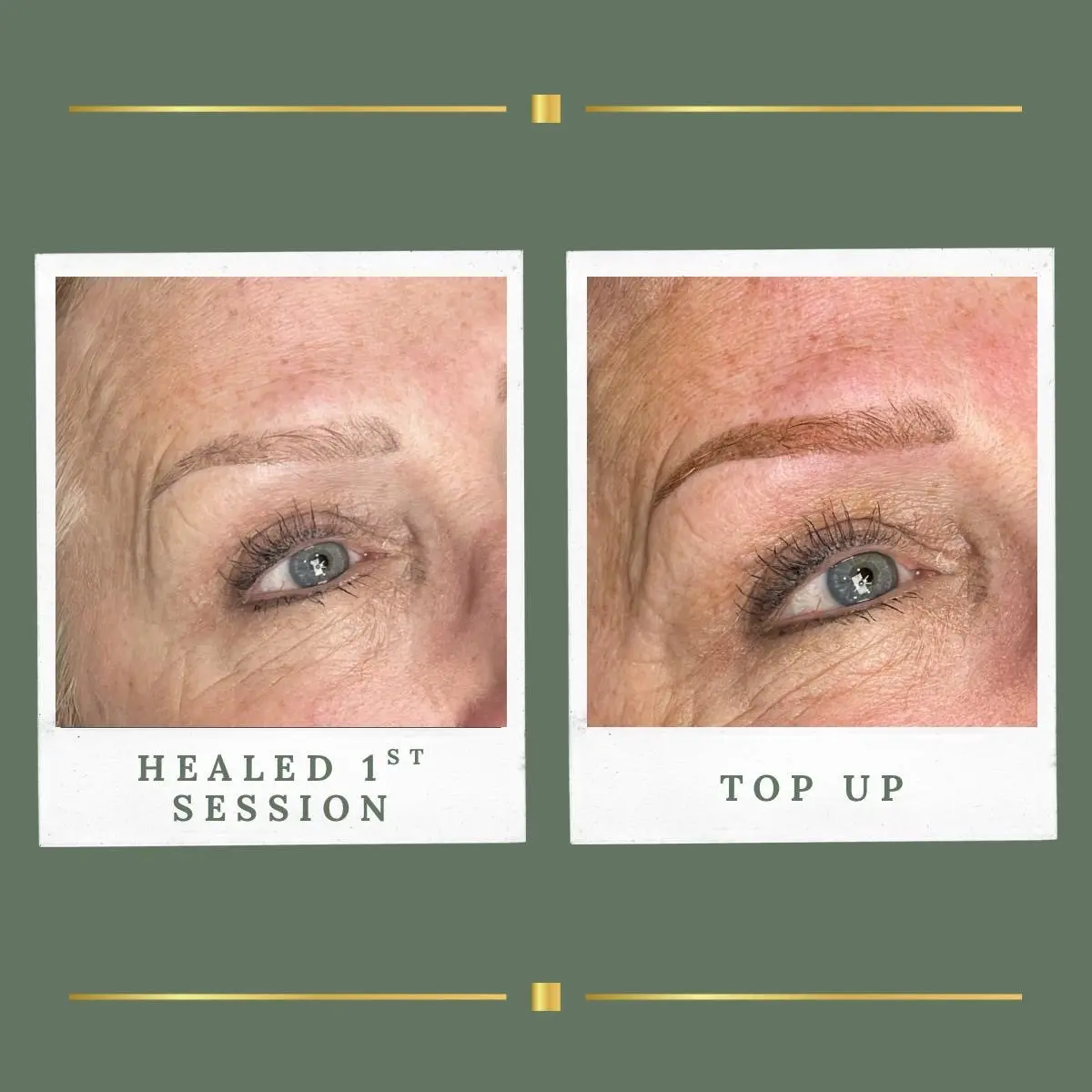 Soft powder brow healed result on a mature client from Rainworth