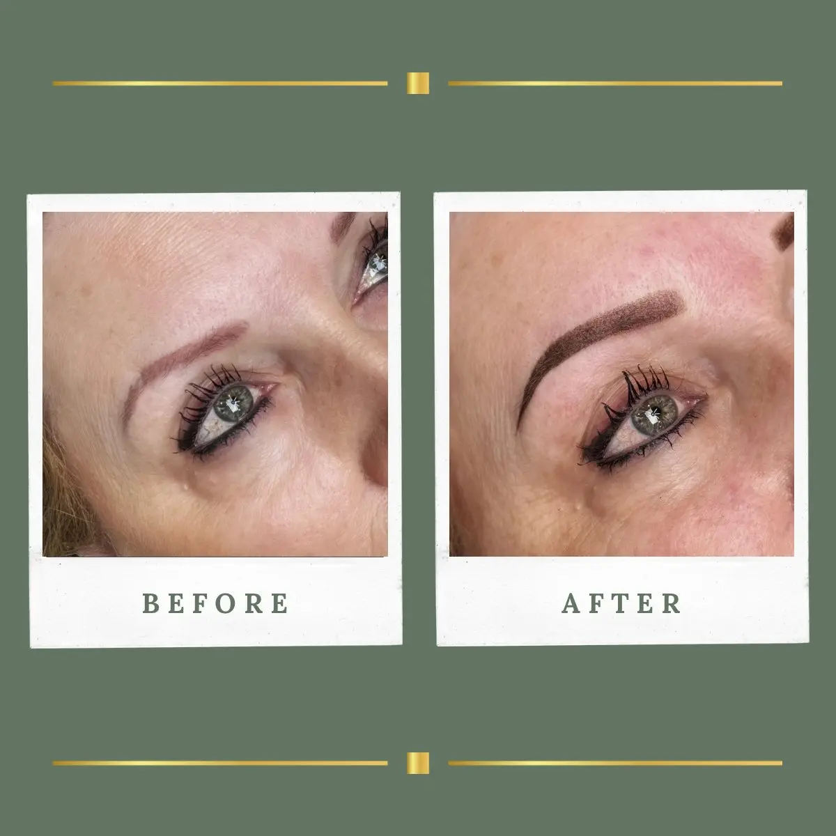 Defined arch brow permanent makeup result at Rachel Aesthetics Farnsfield