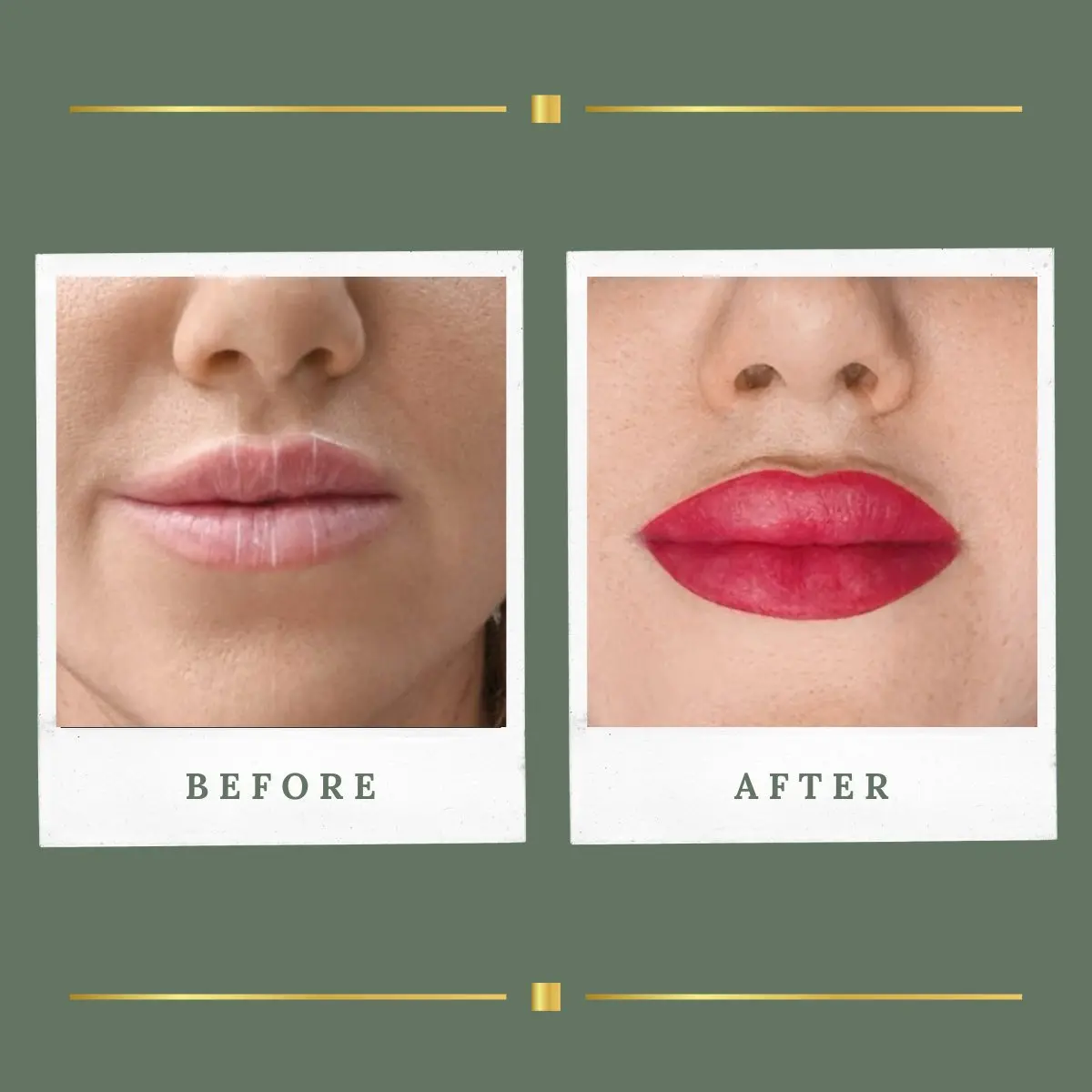 Lip blush permanent makeup before and after, Rachel Aesthetics Farnsfield