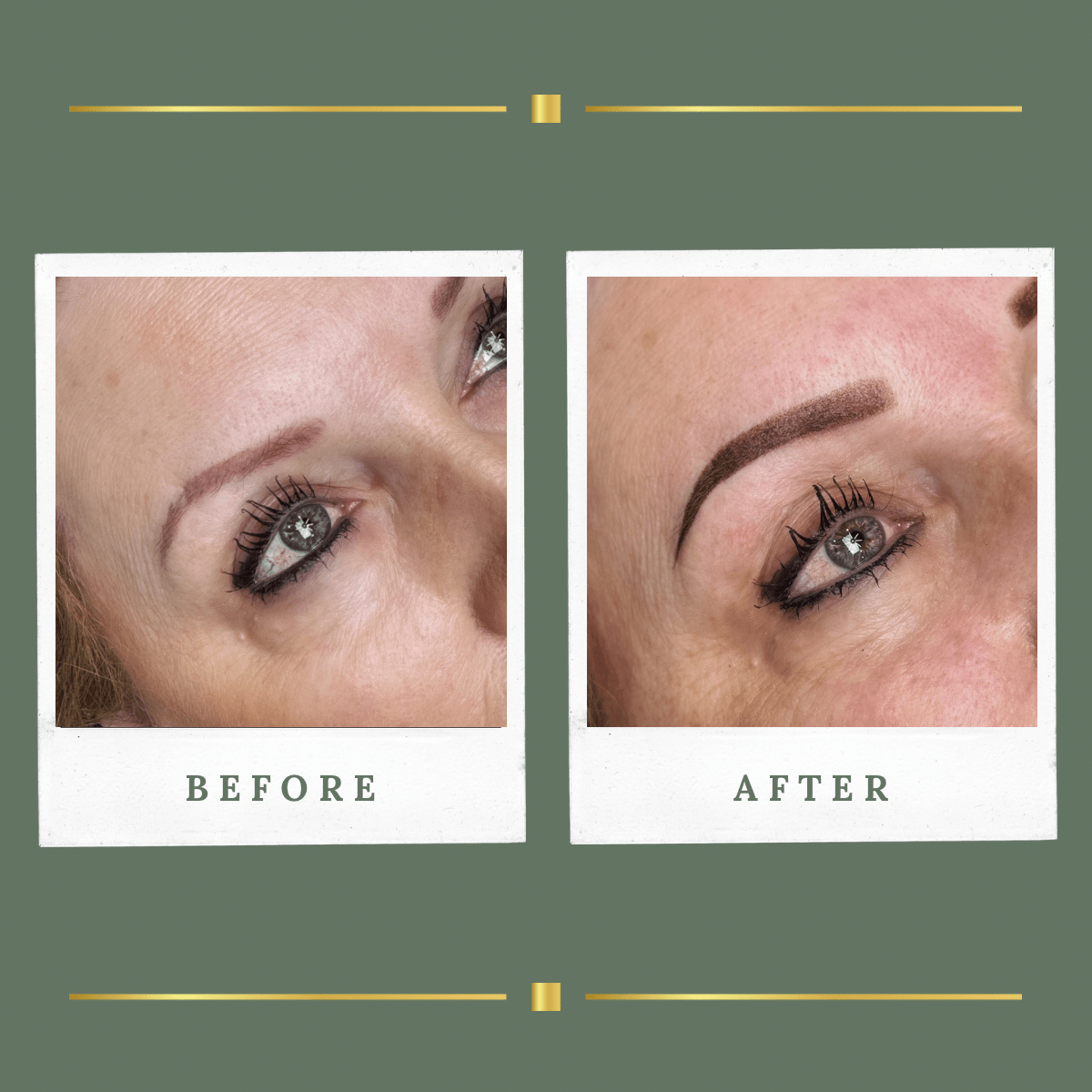 Powder brow tattoo permanent makeup result, Nottinghamshire