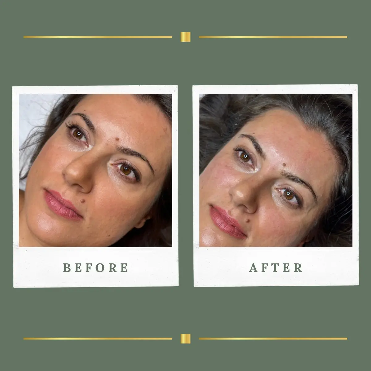 Natural hair stroke brow permanent makeup, client from Mansfield