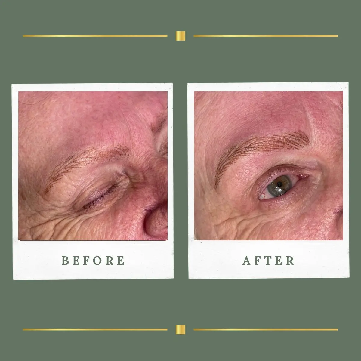 Creating brows after hair loss with permanent makeup, client from Mansfield