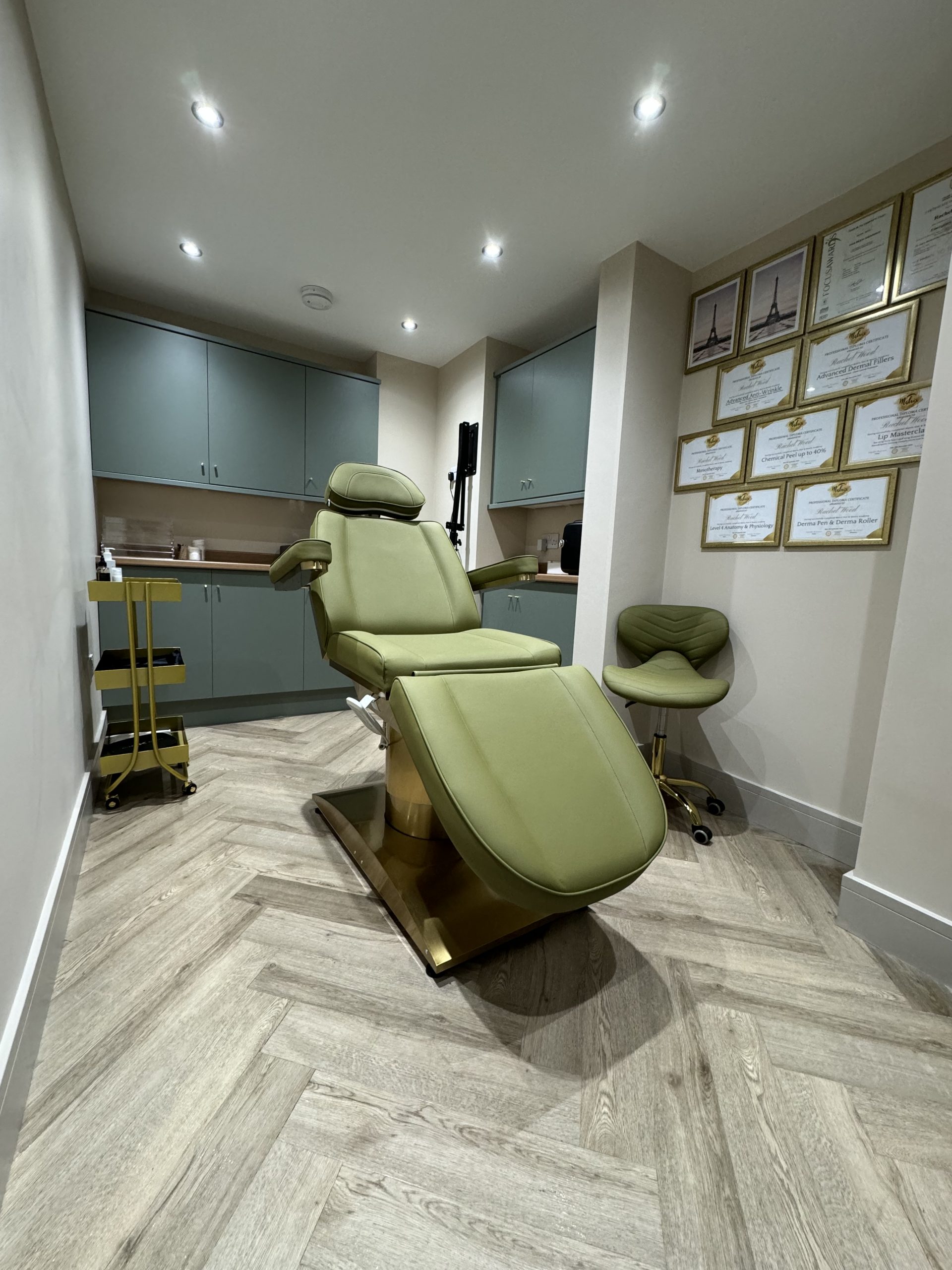 Treatment room at the Rachel Aesthetics clinic in Farnsfield, Nottinghamshire