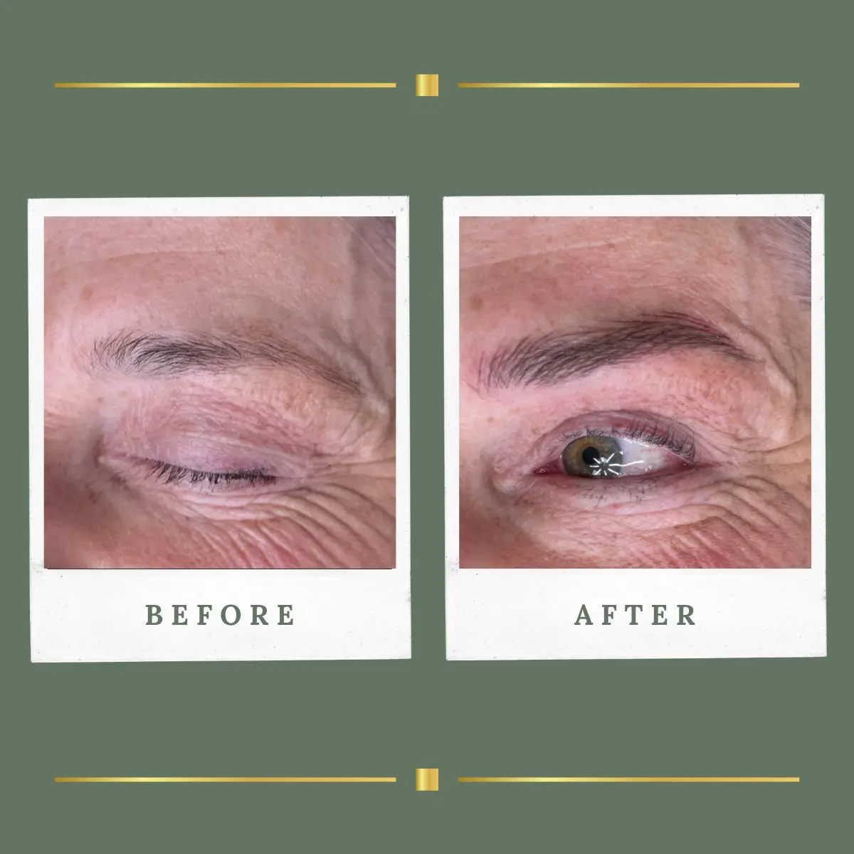 Natural hair stroke brow permanent makeup healed result, Nottinghamshire
