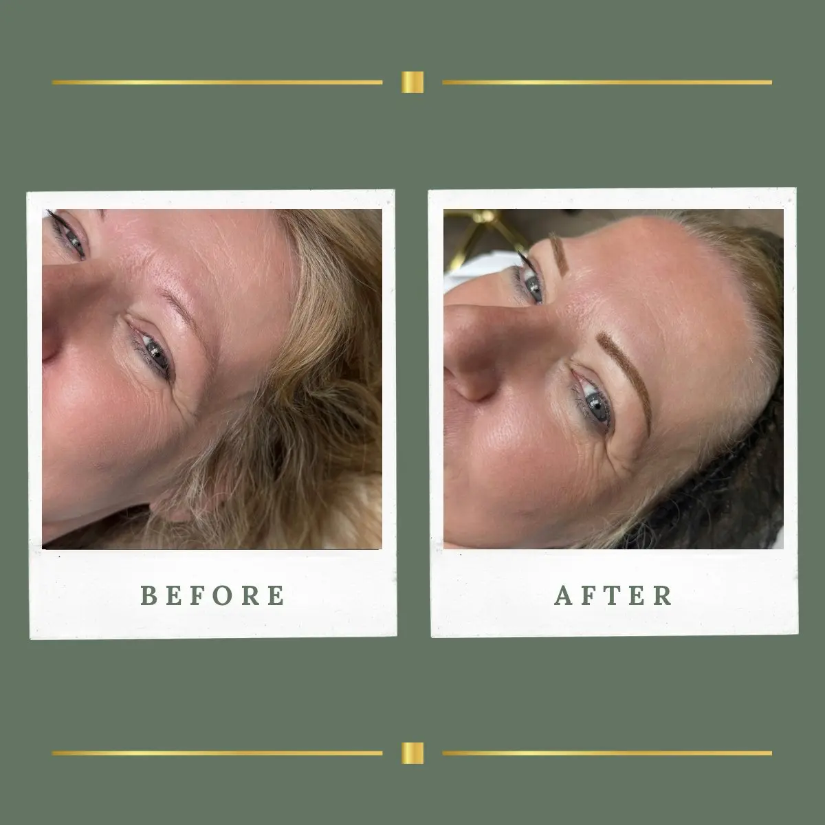Soft natural brow permanent makeup on light brows, Farnsfield