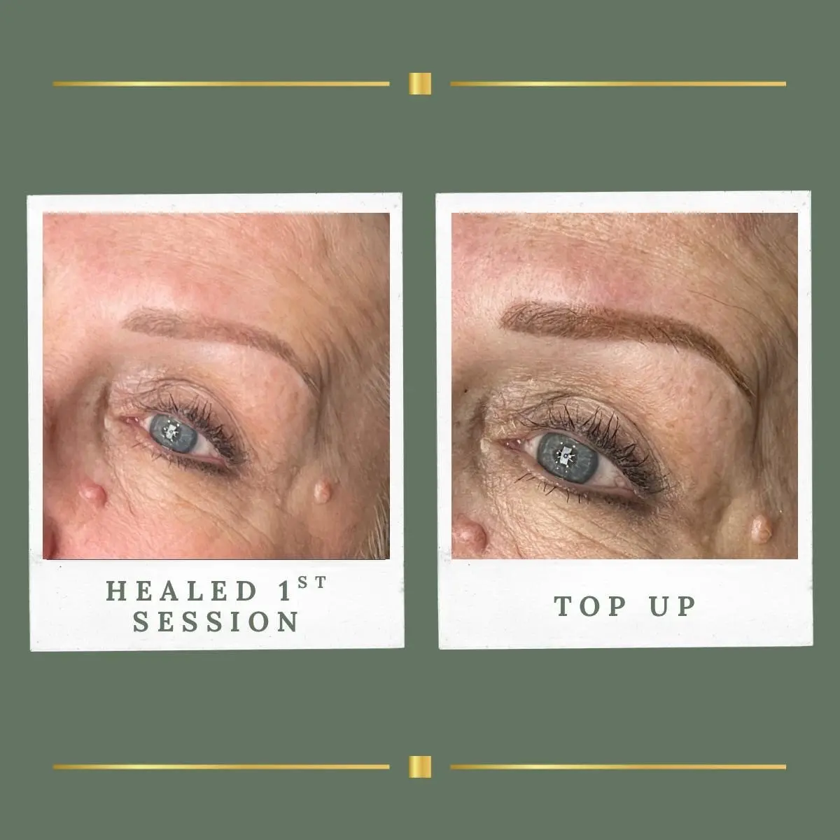 Soft powder brow healed result, client from Newark